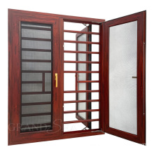 Gabon Thermal Insulation Optimized Child Safety Locks Double Color Co-Extrusion Tempered Clear Glass Aluminium Casement Window